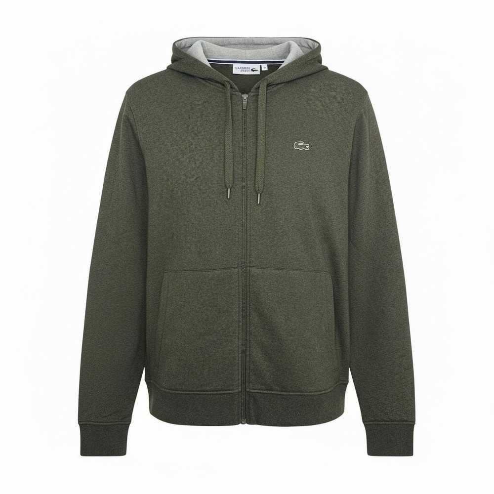 Lacoste Men's SPORT Tennis Fleece Zip-Up Hoodie Size L in Green